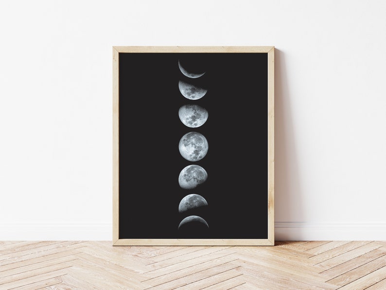 Buy DIGITAL, Moon Print, Phases of the Moon, Moon Wall Art, Celestial ...
