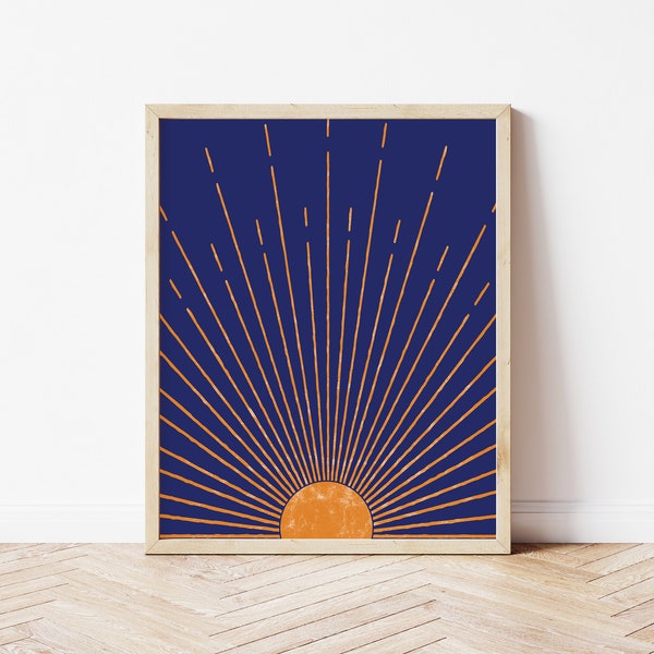 DIGITAL, Printable Wall Art, Boho Sun Decor, Sun Art Print, Minimalist Wall Art, Boho Wall Art, Bohemian Sun, Sunburst Poster, Minimal Decor