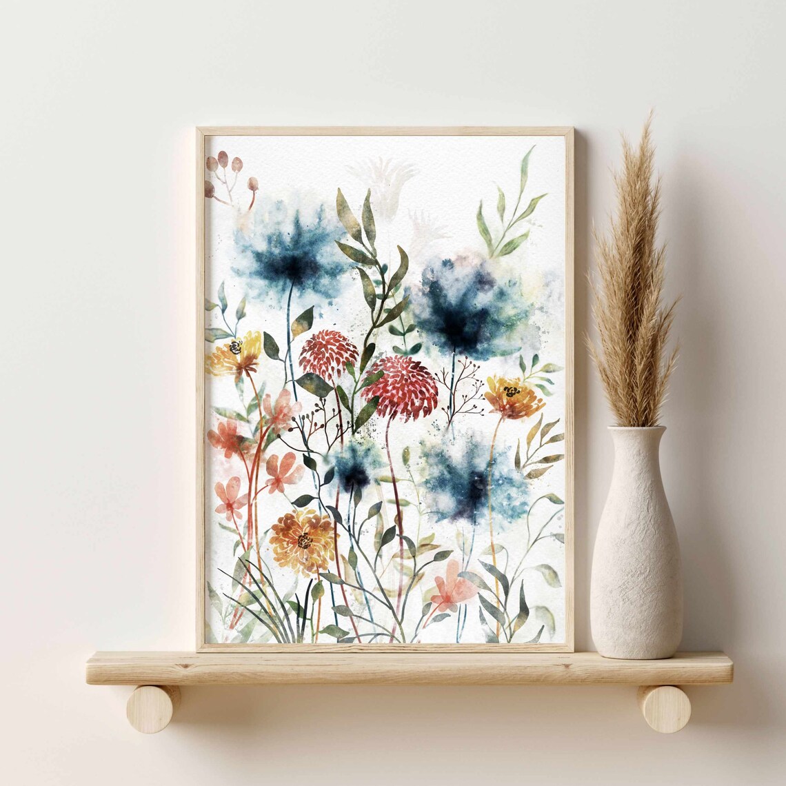 Watercolor Botanical Prints Set Floral Wall Art Boho Prints - Etsy