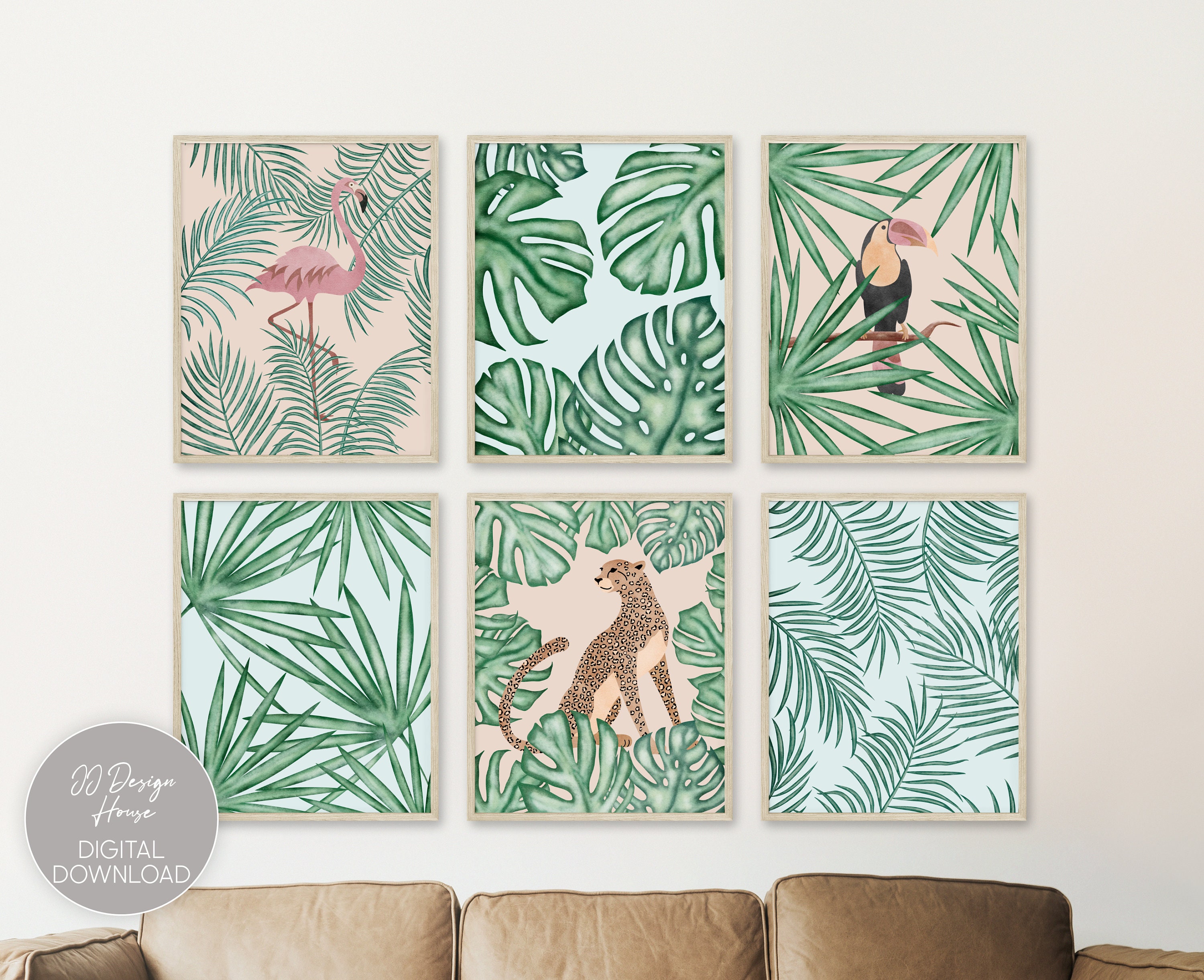 Tropical Art Set Boho Nursery Decor Botanical Nursery Etsy