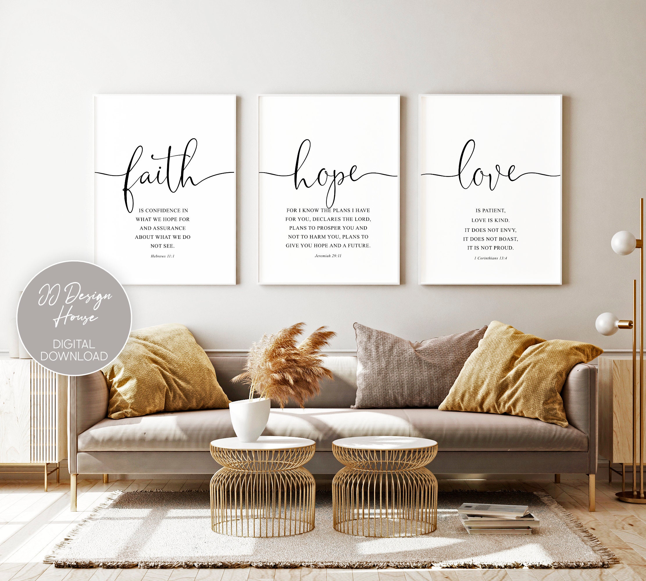 Christian Quote Wall Art Faith Hope Love Prints Bible Verse Etsy