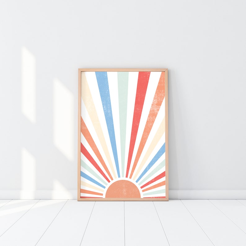 Colorful Wall Art Sun Wall Art Boho Wall Decor Bedroom Wall Etsy