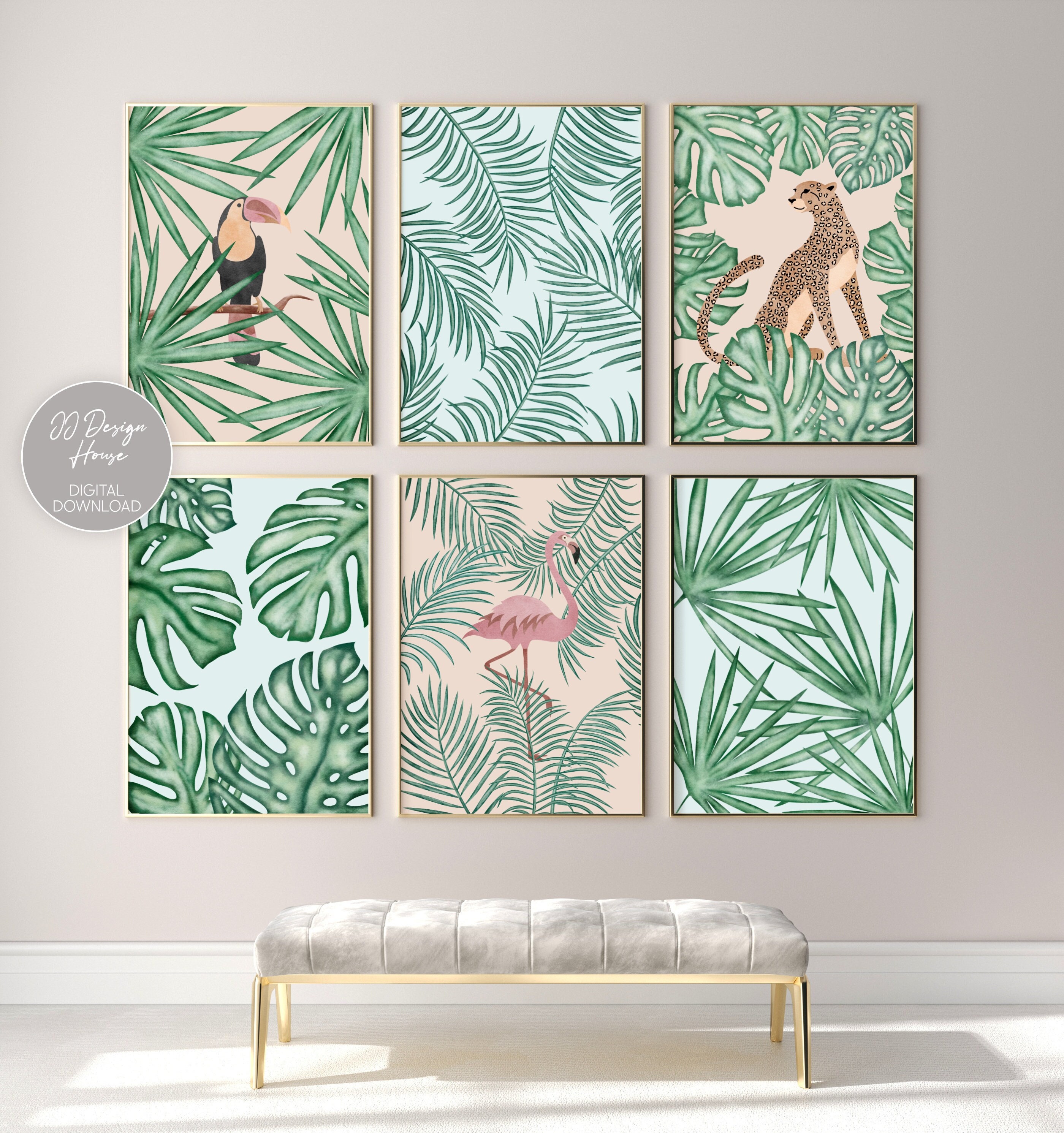 Tropical Art Set Boho Nursery Decor Botanical Nursery Etsy