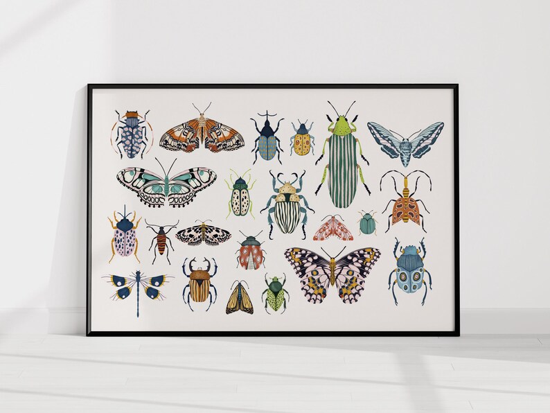Bug Wall Art Whimsical Nursery Decor, Boho Home Decor, Bug Lover Gift ...