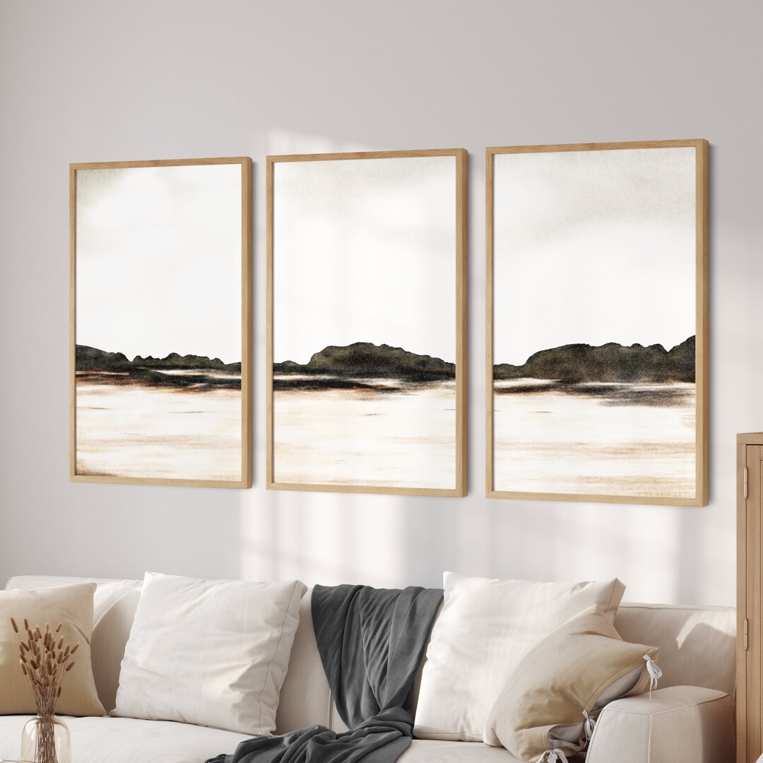 Neutral Mountain Wall Art Gallery Wall Set 3 Piece Wall Art - Etsy
