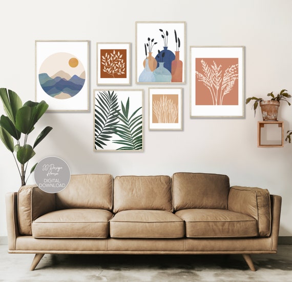 Art & Collectibles Boho Abstract Wall Art Gallery Wall Set of 2 Prints
