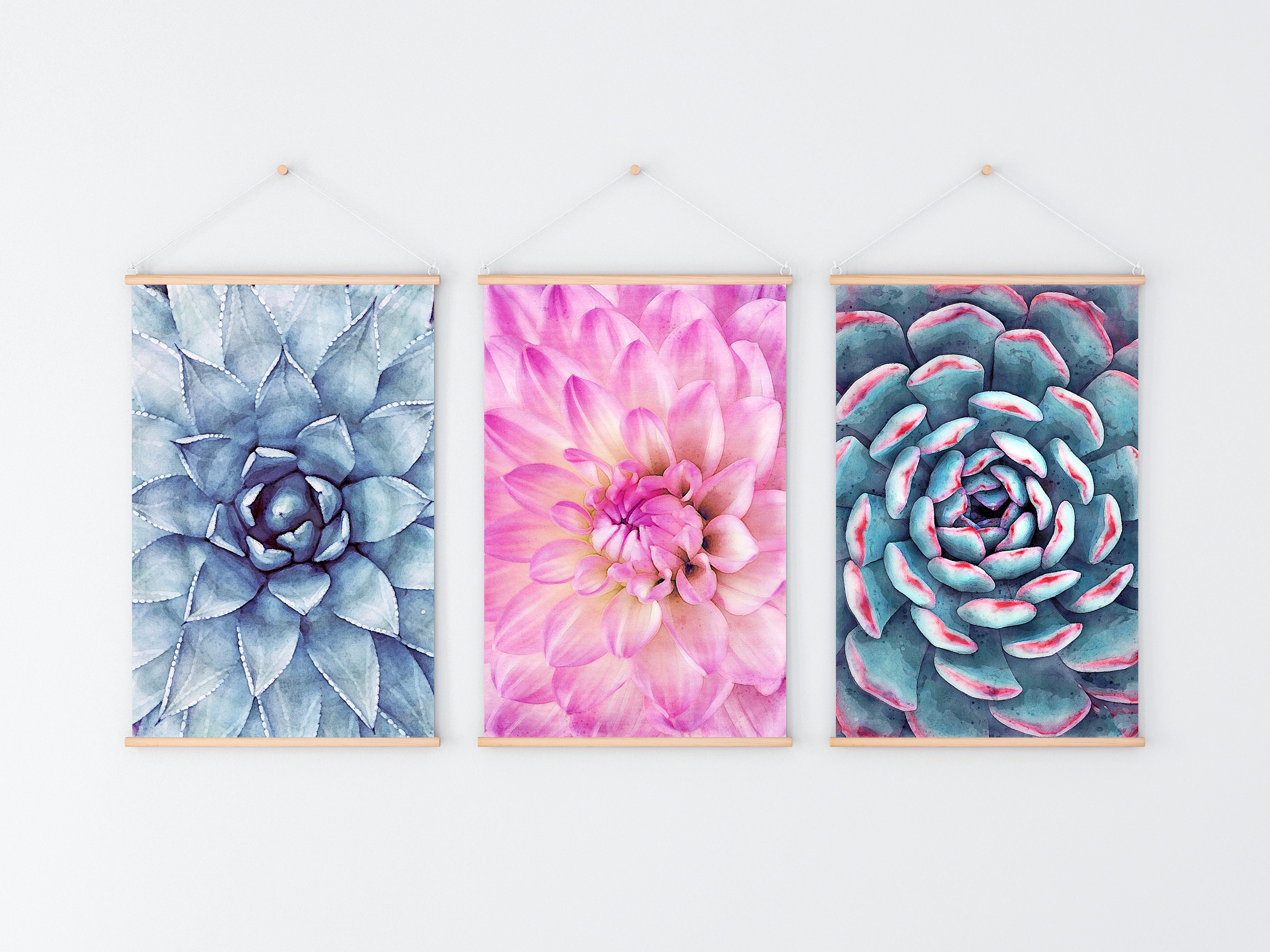 Floral Wall Decor / Flower Wall Art / Succulent Plant Wall Art Etsy