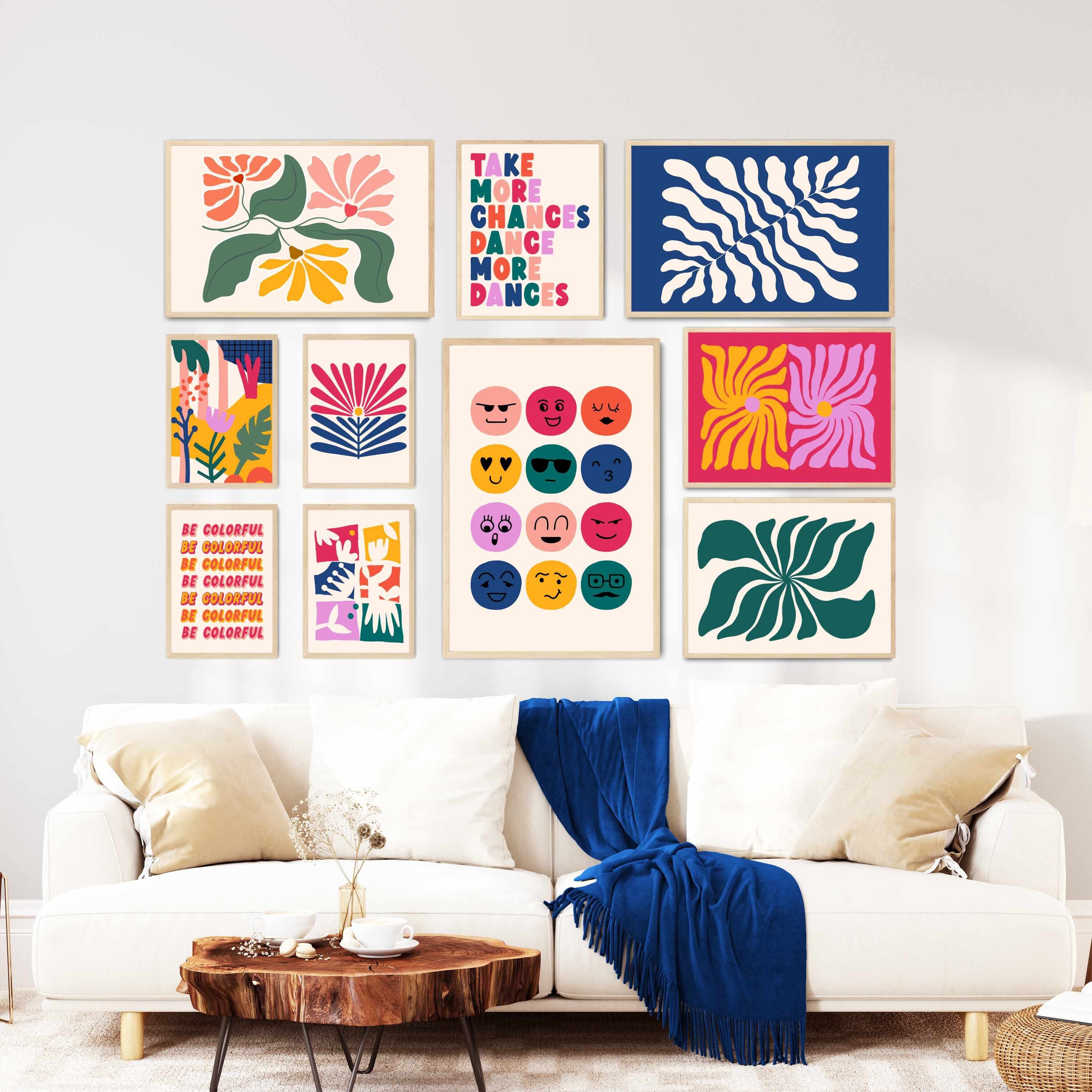 Maximalist Wall Art Eclectic Gallery Wall Colorful Prints, Abstract Art Prints Colorful Wall Art, Dorm Decor Printable Wall Art