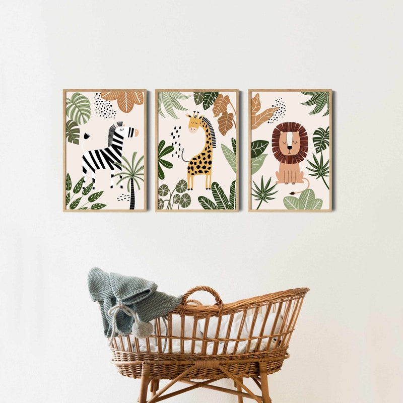 Safari Nursery Wall Art - Etsy
