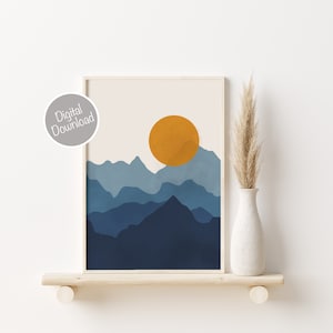 Mid Century Modern Wall Art, Modern Home Decor, Abstract Mountain Print, Mountain House Decor, Modern Wall Art, Mountain Art, Landscape Art