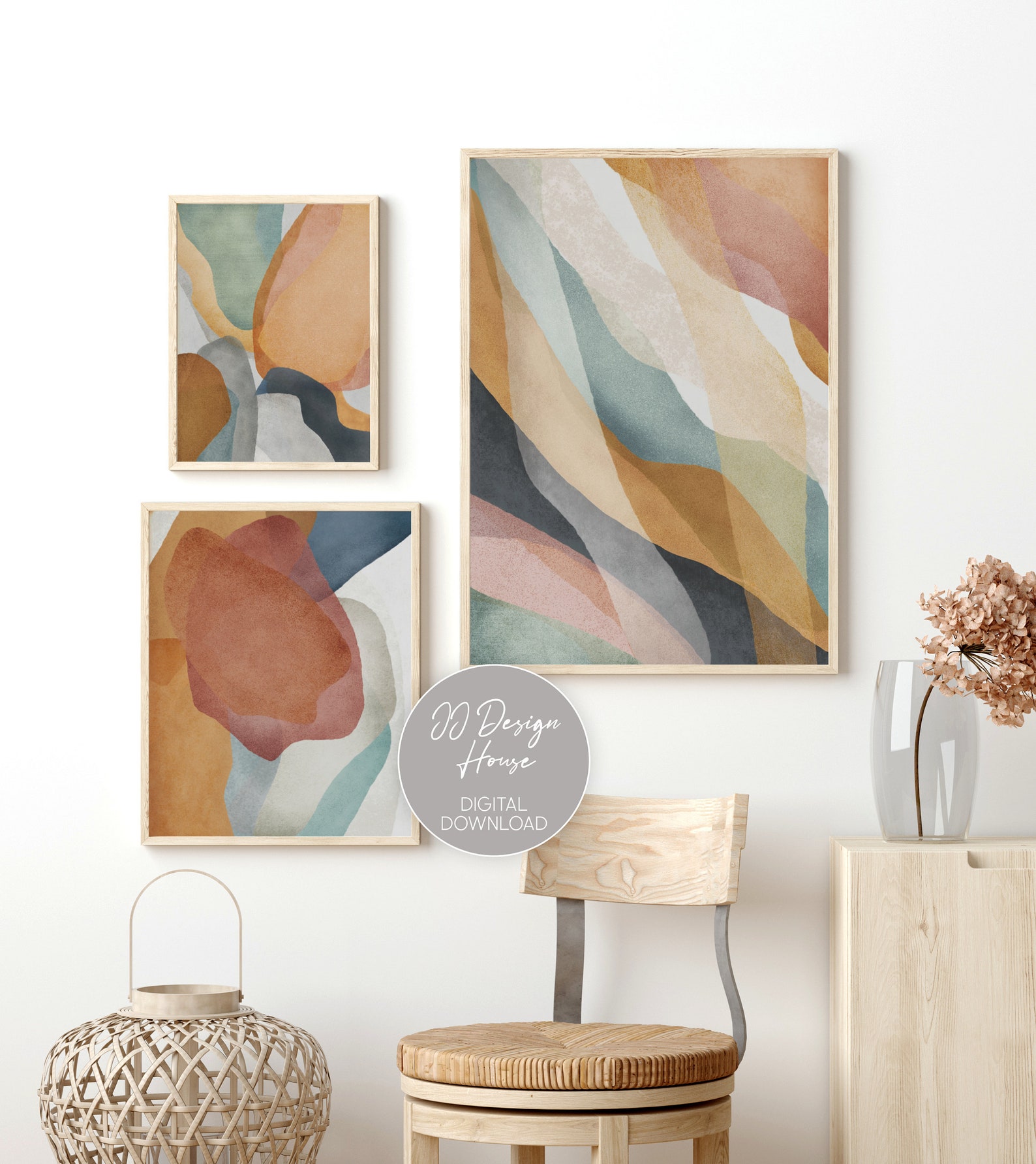 Set of 3 Prints, Abstract Wall Art Set of 3, Colorful Wall Art
