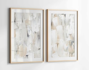 Neutral Wall Art Painting Prints, Neutral Wall Decor 2 Piece Wall Art, Large Wall Art Abstract Prints, Printable Wall Art