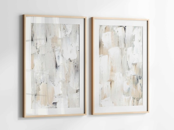 Neutral Wall Art Painting Prints, Neutral Wall Decor 2 Piece Wall Art, Large Wall Art Abstract Prints, Printable Wall Art