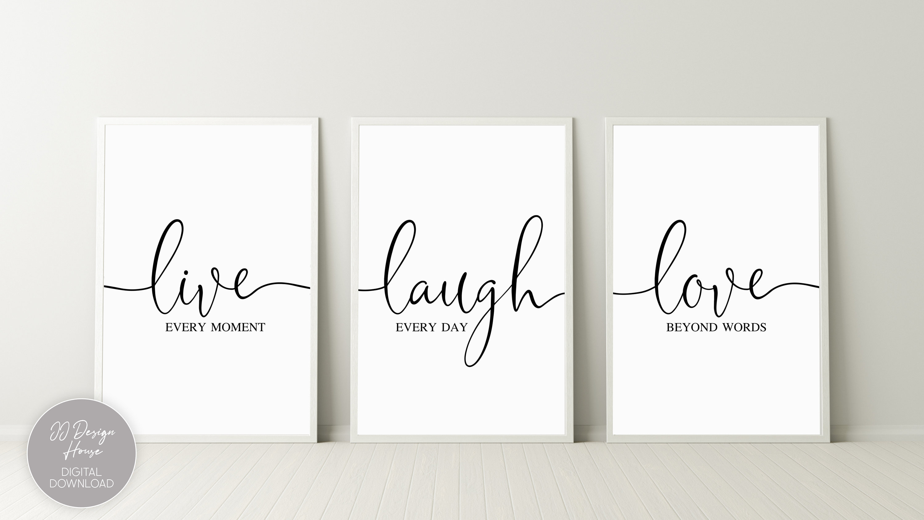 Live Laugh Love Prints, 3 Piece Wall Art, Quote Prints Set of 3, Aesthetic Wall  Decor, Live Laugh Love Sign, Farmhouse Wall Decor - Etsy