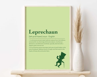 Leprechaun Wall Art Green Decor, St Patrick's Day Decor Printable, St Patricks Wall Art, St Pattys Wall Art, Shamrock Wall Art Green Decor