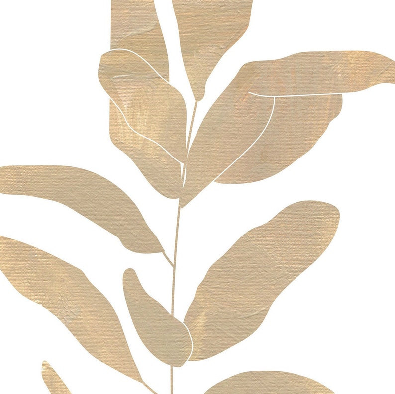 Neutral Botanical Print Set of 3 Abstract Leaf Wall Art Etsy