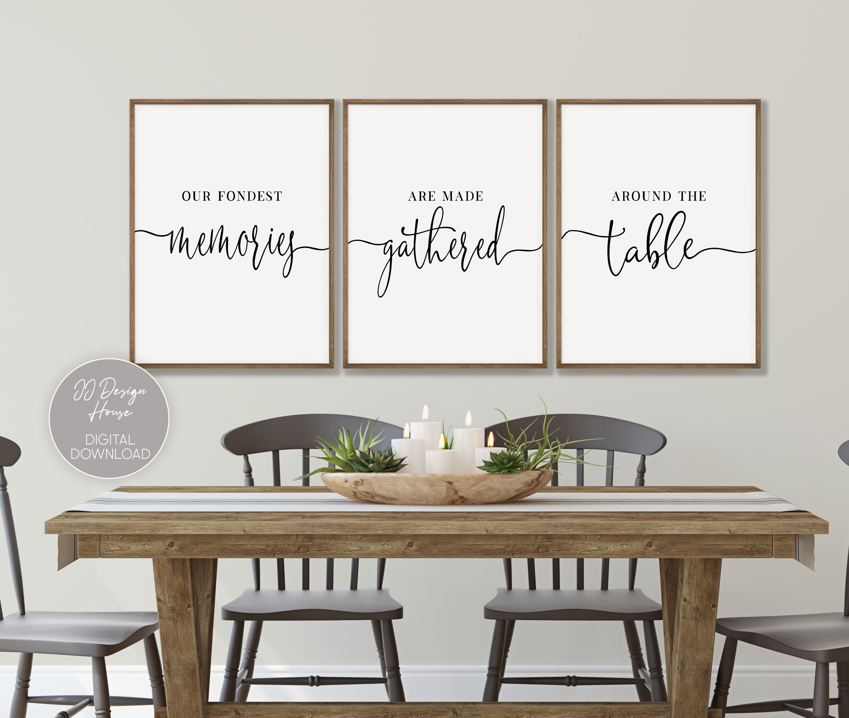 Kitchen Art Set of 3 Prints Farmhouse Kitchen Decor Dining Etsy