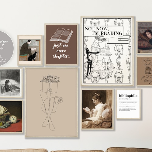 Minimalist Reading Wall Art Bundle Set of 3 Prints Bookish Etsy