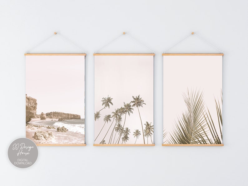 Palm Tree Wall Art Tropical Decor Palm Tree Print Set of 3 Etsy Australia