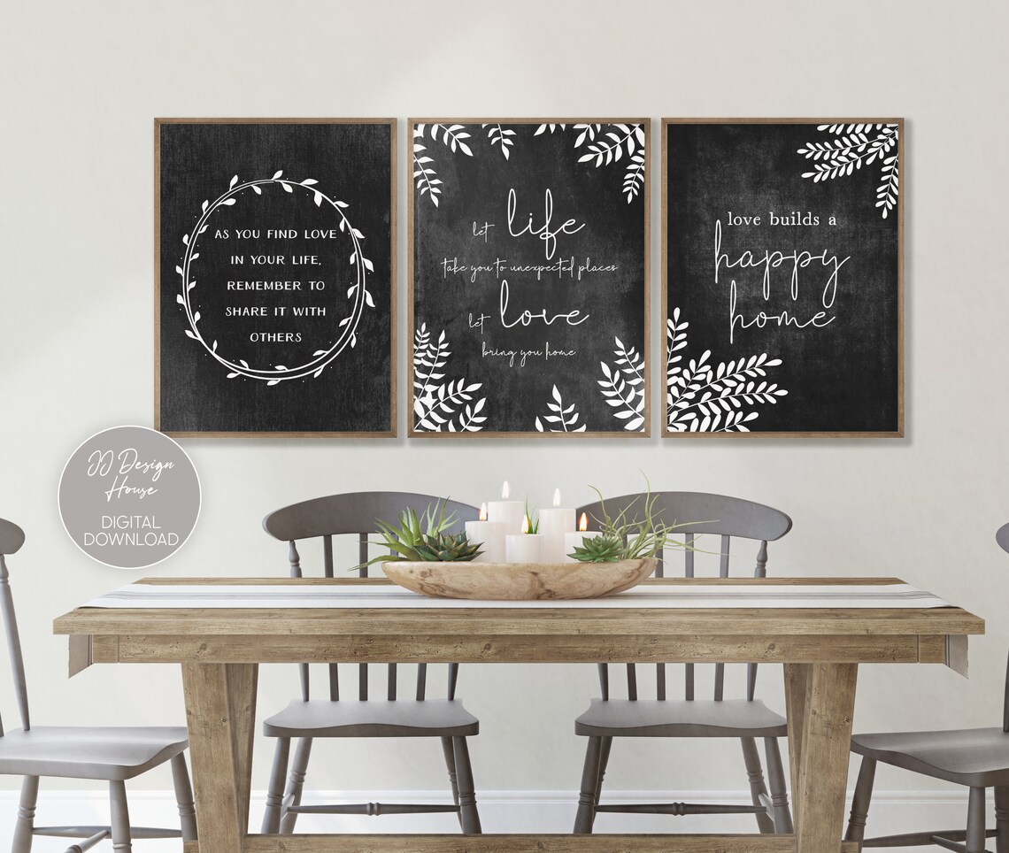 Quote Wall Art Farmhouse Decor 3 Piece Wall Art Quote - Etsy