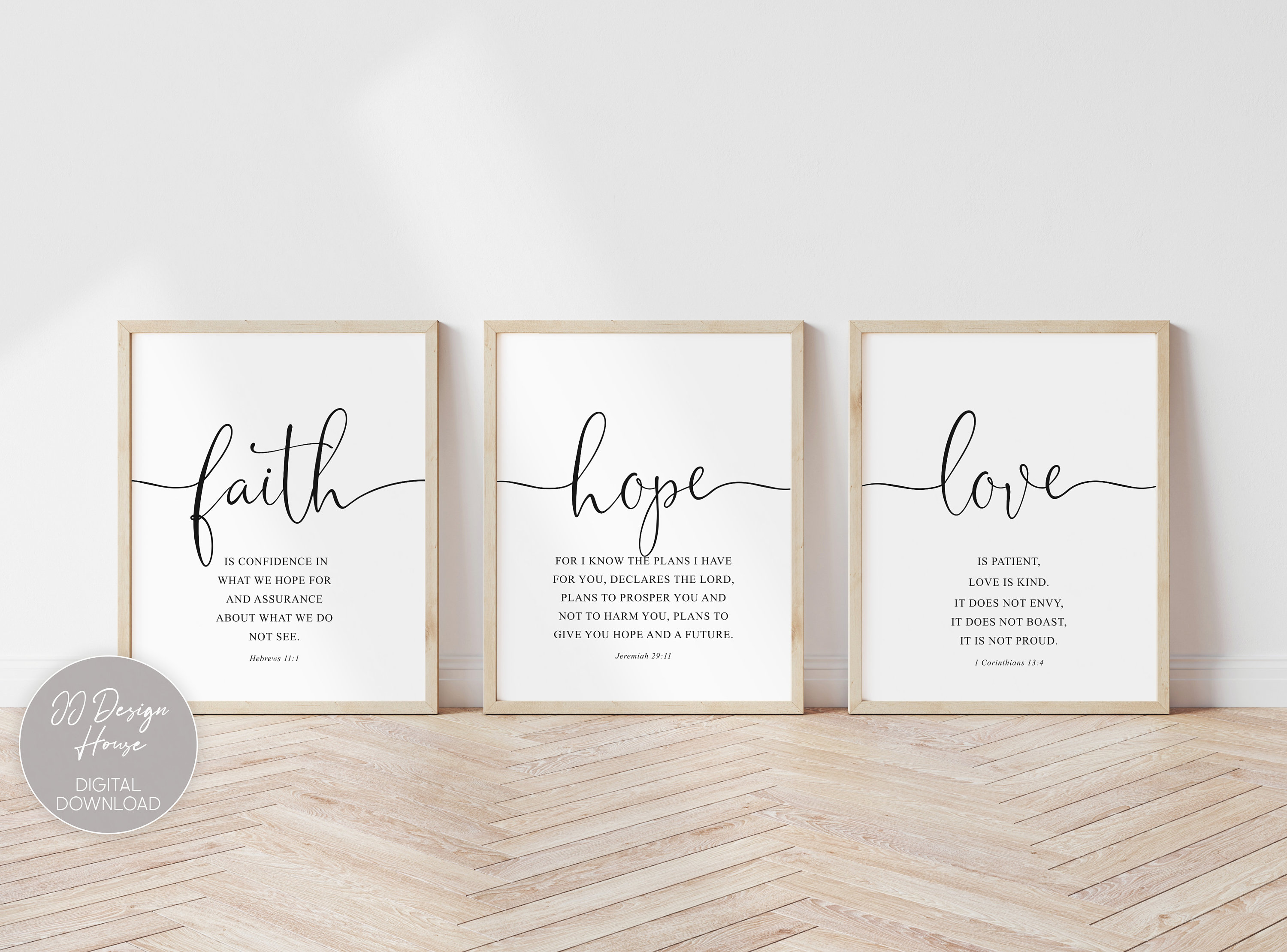 Christian Quote Wall Art Faith Hope Love Prints Bible Verse Etsy