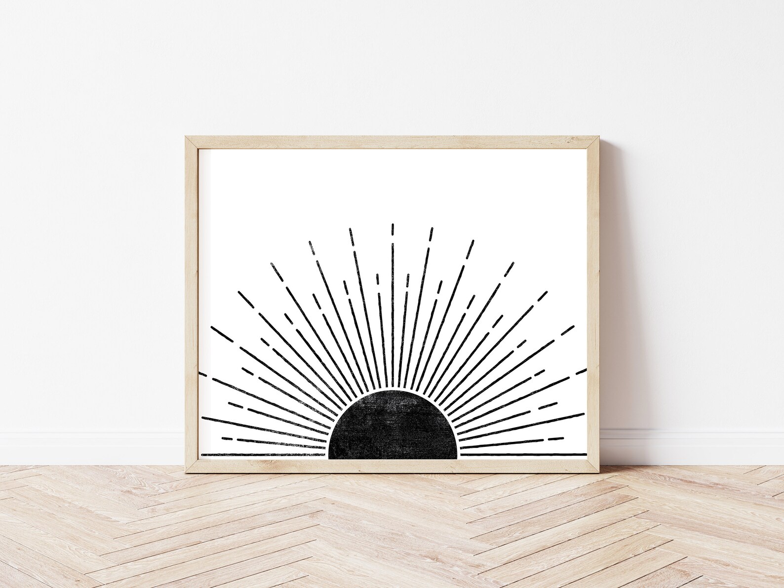 PRINTABLE Black Sun Wall Art Boho Sun Print Wall Decor Etsy