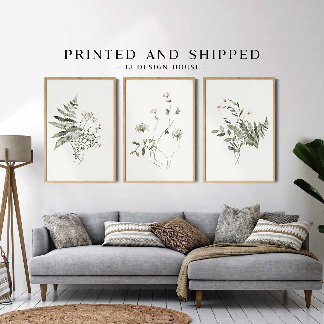 3 Piece Wall Art Botanical Print Set, Watercolor Paintings Botanical ...