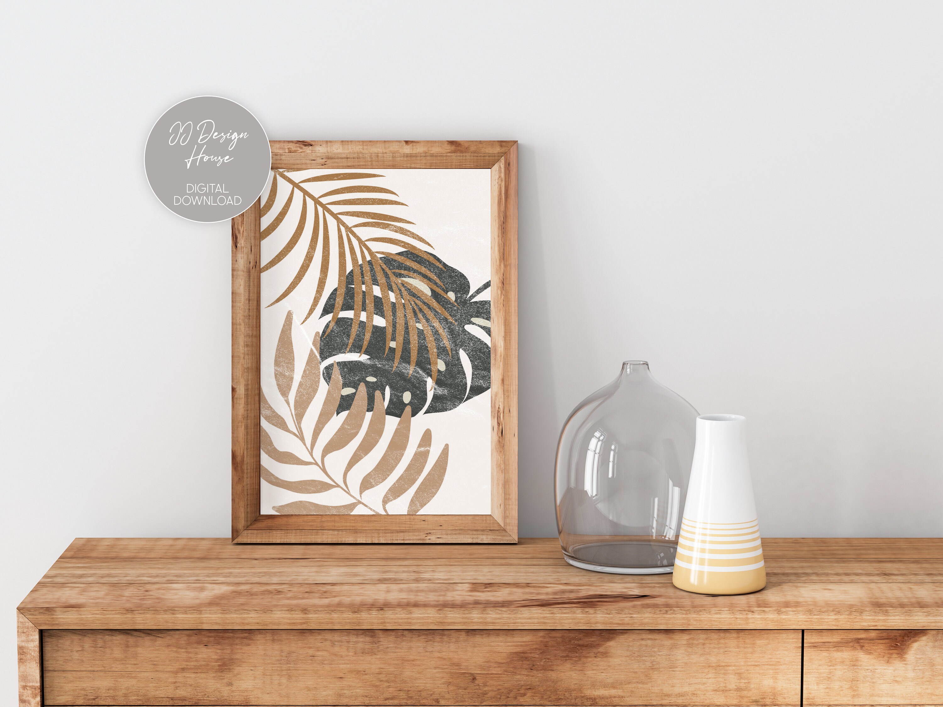 Minimalist Palm Leaf Art Print: Boho Botanical Decor (digital Download ...