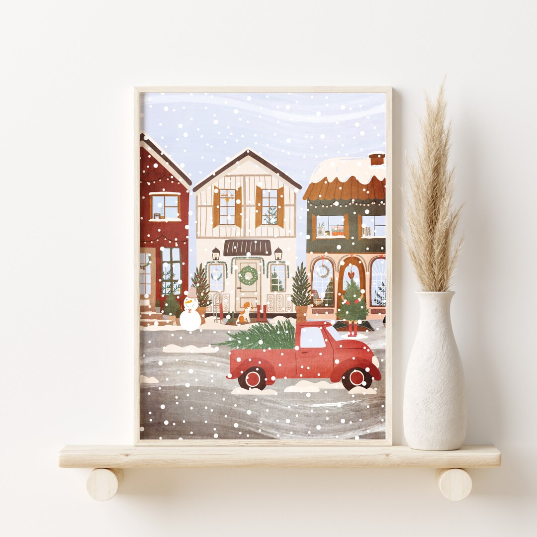 Printable Christmas Village Wall Art Christmas (Instant Download) Etsy