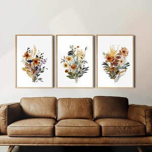 Watercolor Paintings Botanical Prints, Flower Wall Art Boho Prints ...