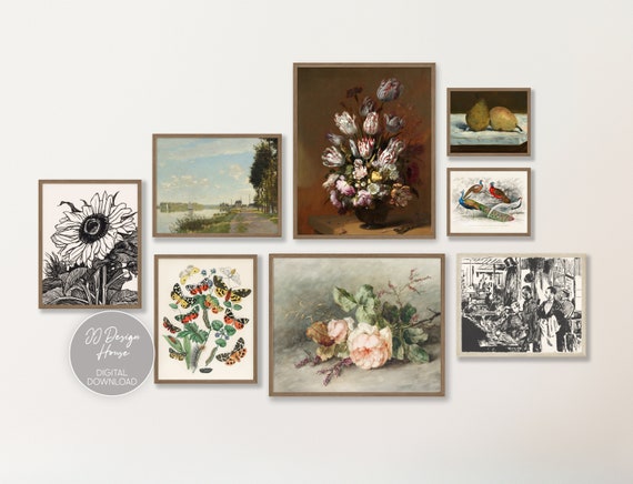 Antique Prints Set Printable Vintage Gallery Wall Art Set of | Etsy