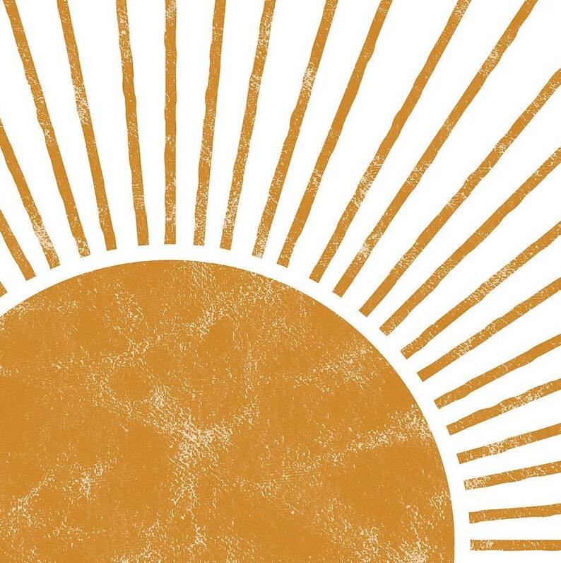 DIGITAL Boho Wall Decor Abstract Sun Wall Art Sunburst Art Etsy