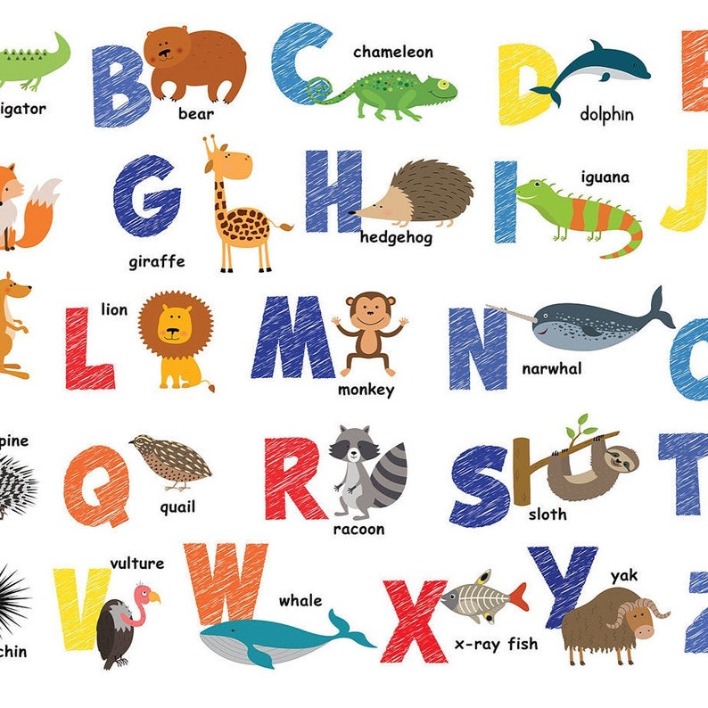 abc chart poster for nursery classroom posters alphabet etsy