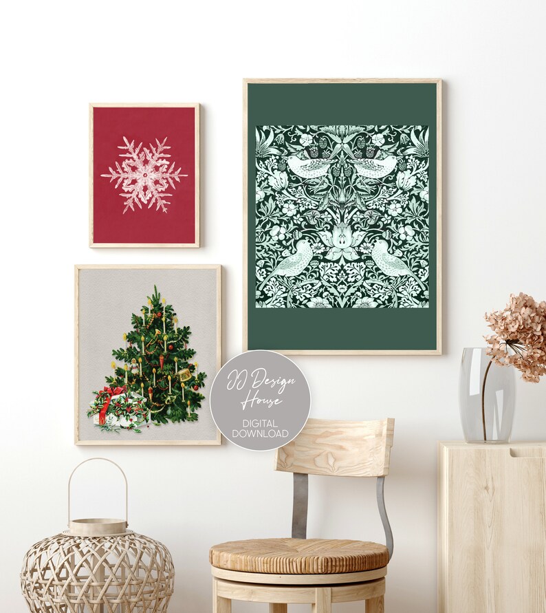 Vintage Christmas Decor Christmas Wall Art Printable Retro - Etsy