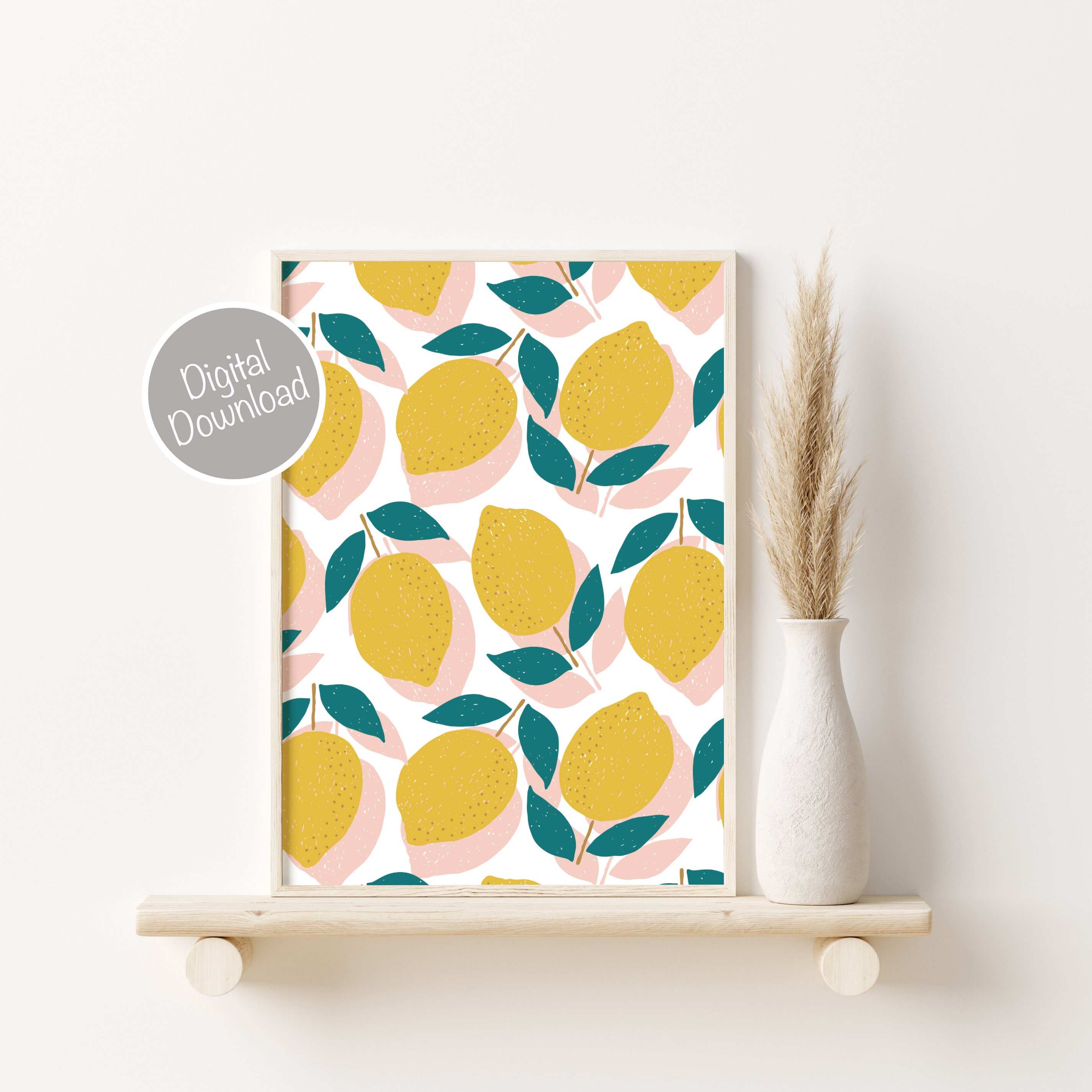 Lemon Print Kitchen Decor Lemon Art Lemon Decor Wall Art Etsy UK