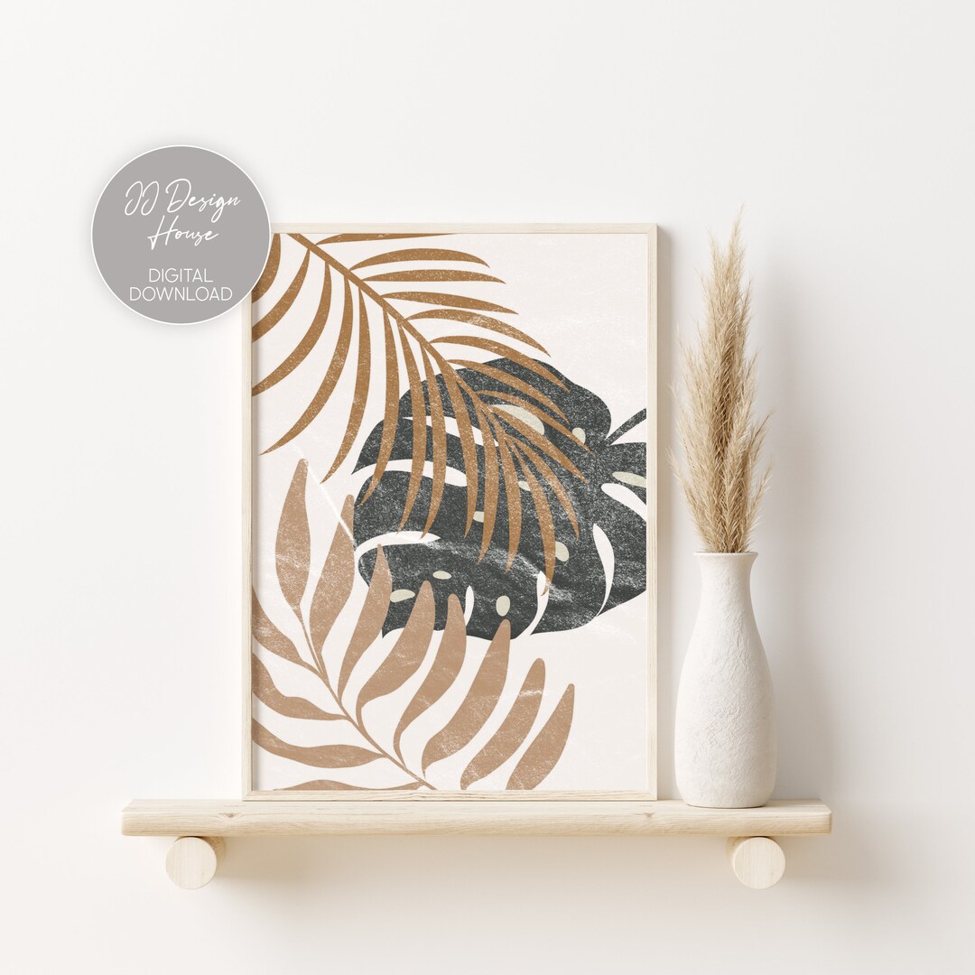 Minimalist Palm Leaf Art Print: Boho Botanical Decor (digital Download ...