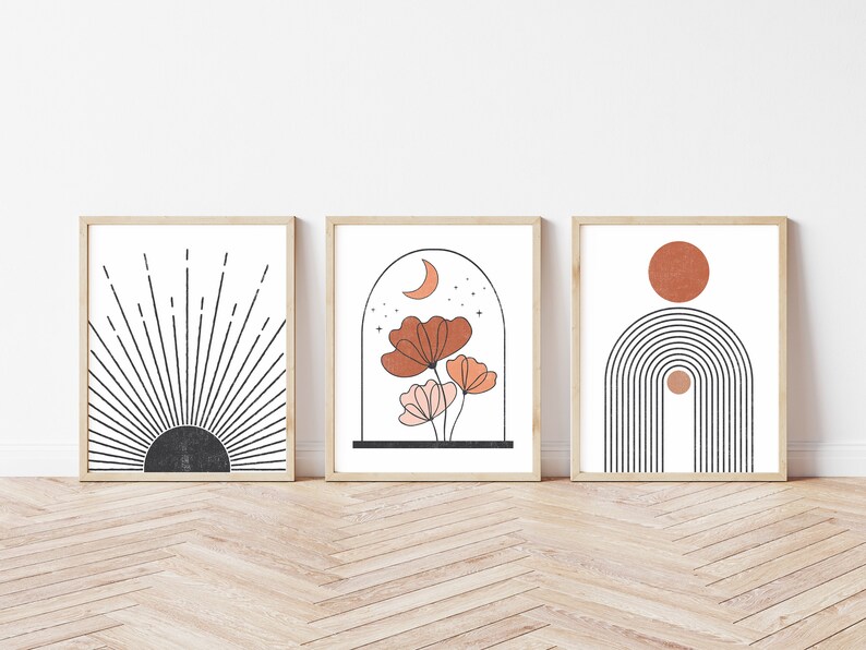Living Room Decor, Boho Room Decor Prints, Mid Century Modern Wall Art ...
