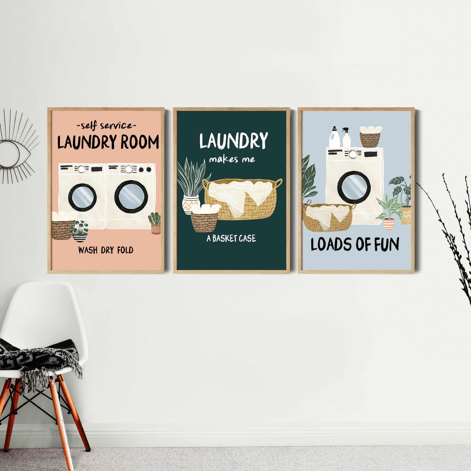 Laundry Wall Art Set of 3 Prints, Laundry Quotes, Laundry Room Decor ...