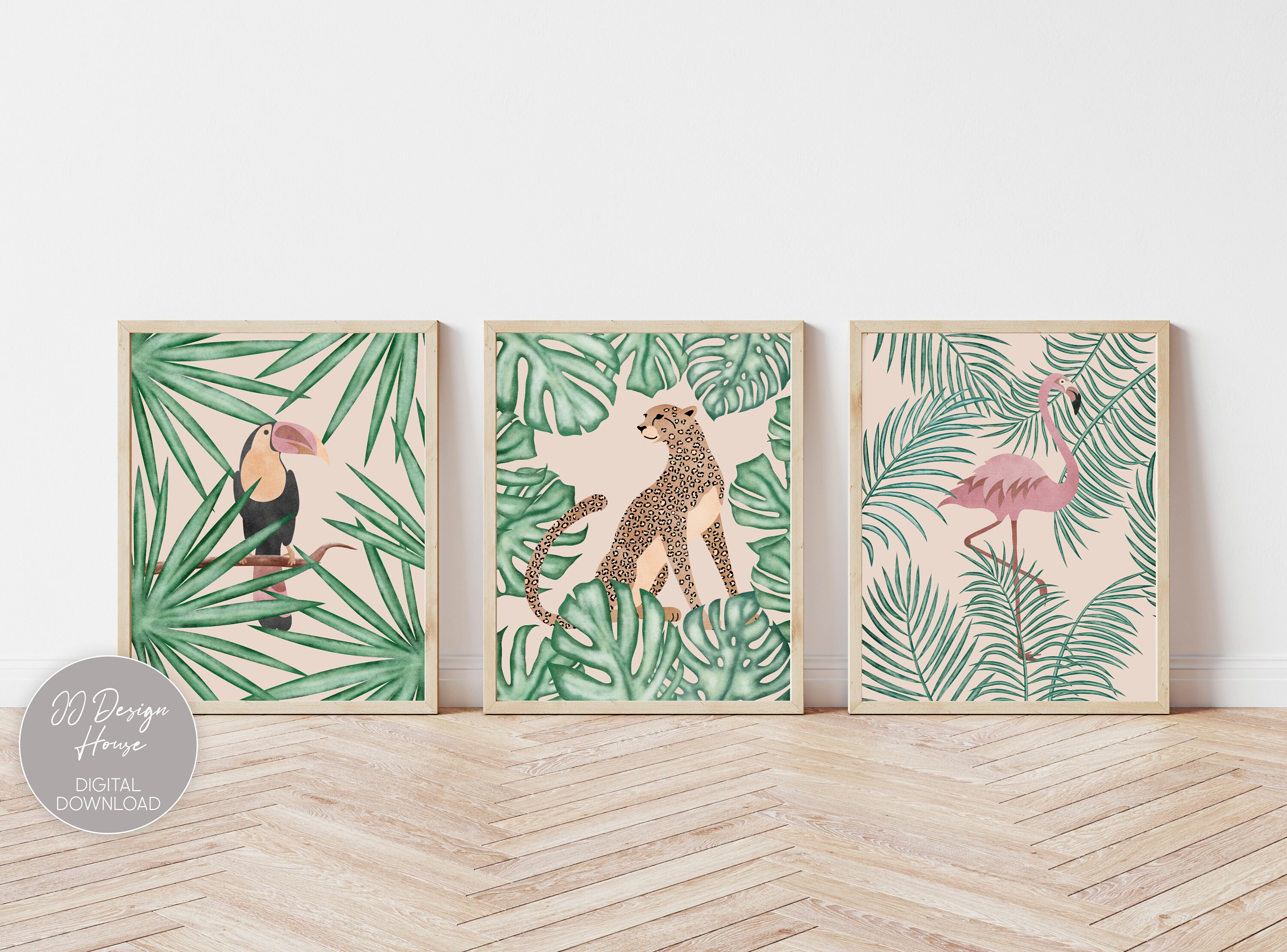 Tropical Art Set Boho Nursery Decor Botanical Nursery Etsy