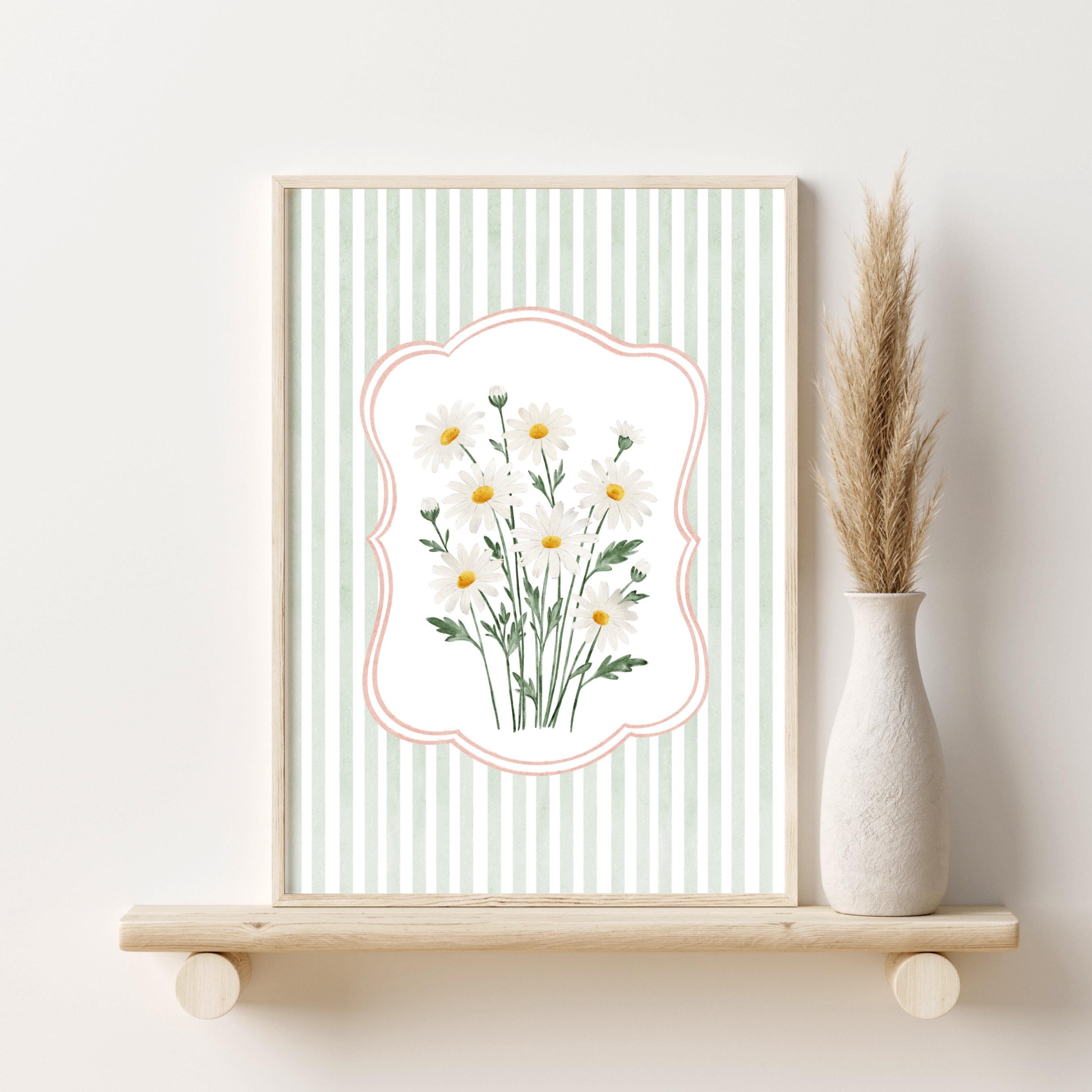 Floral Wall Art Set of 4, Printed Botanical Art, Cottagecore Flower ...