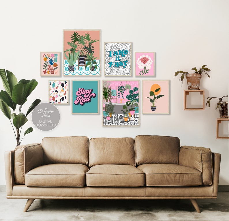 Printable Art Gallery Set of 8 Prints Trendy Art Print Etsy