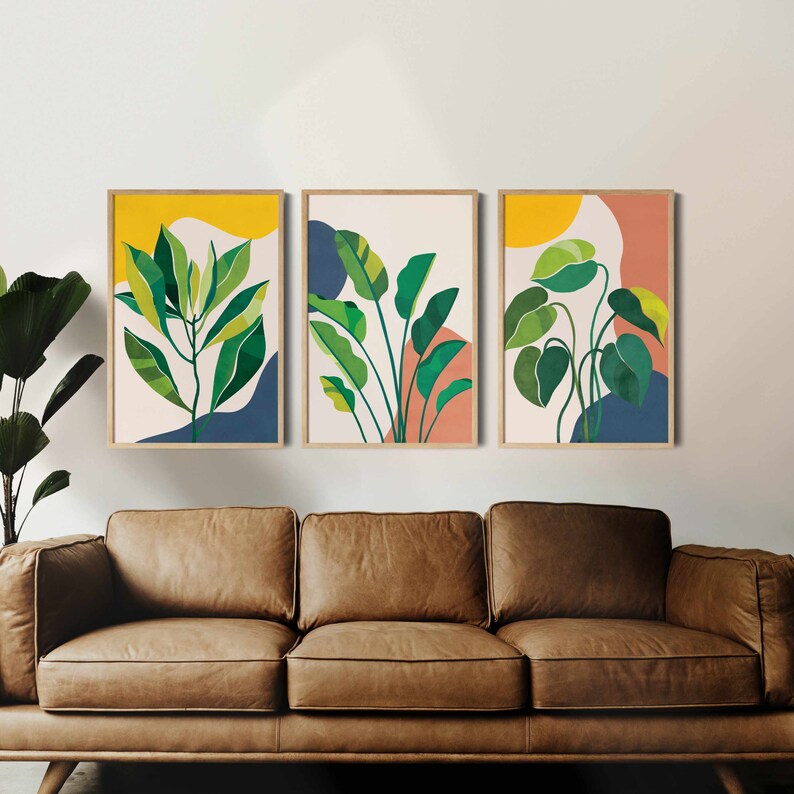 Nature Wall Art Printable Set of 3 Botanical Prints 3 Piece - Etsy