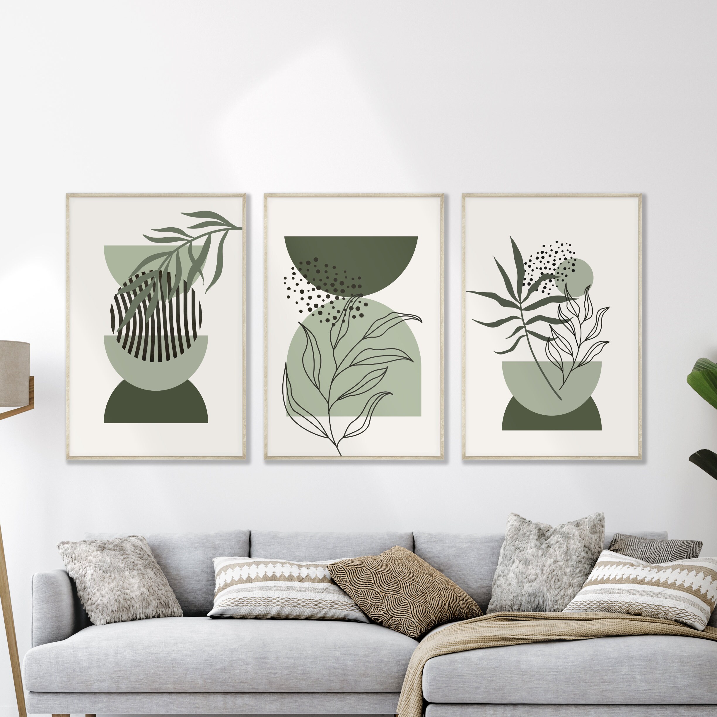 BOHUO 3 Stuks Muurprints Botanische Boho Canvas Poster
