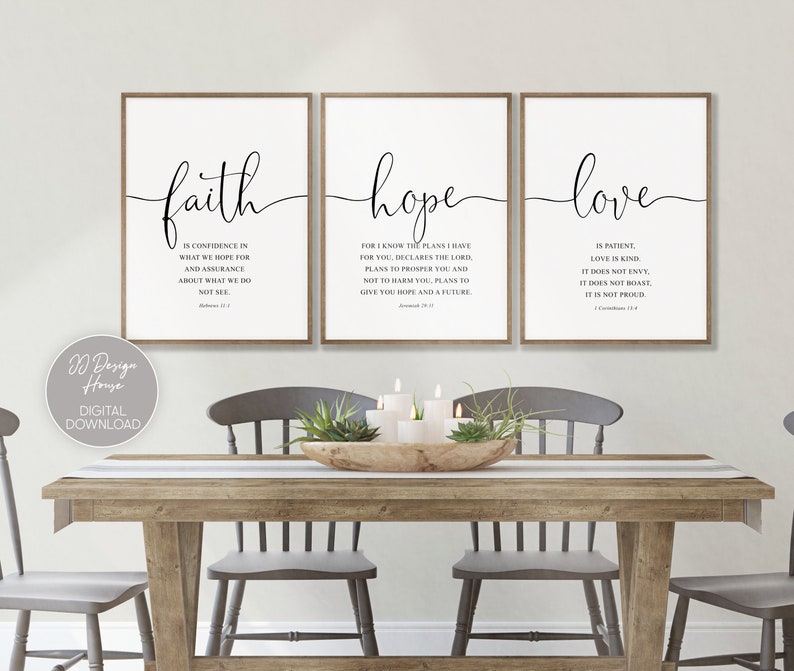Christian Quote Wall Art Faith Hope Love Prints Bible Verse - Etsy