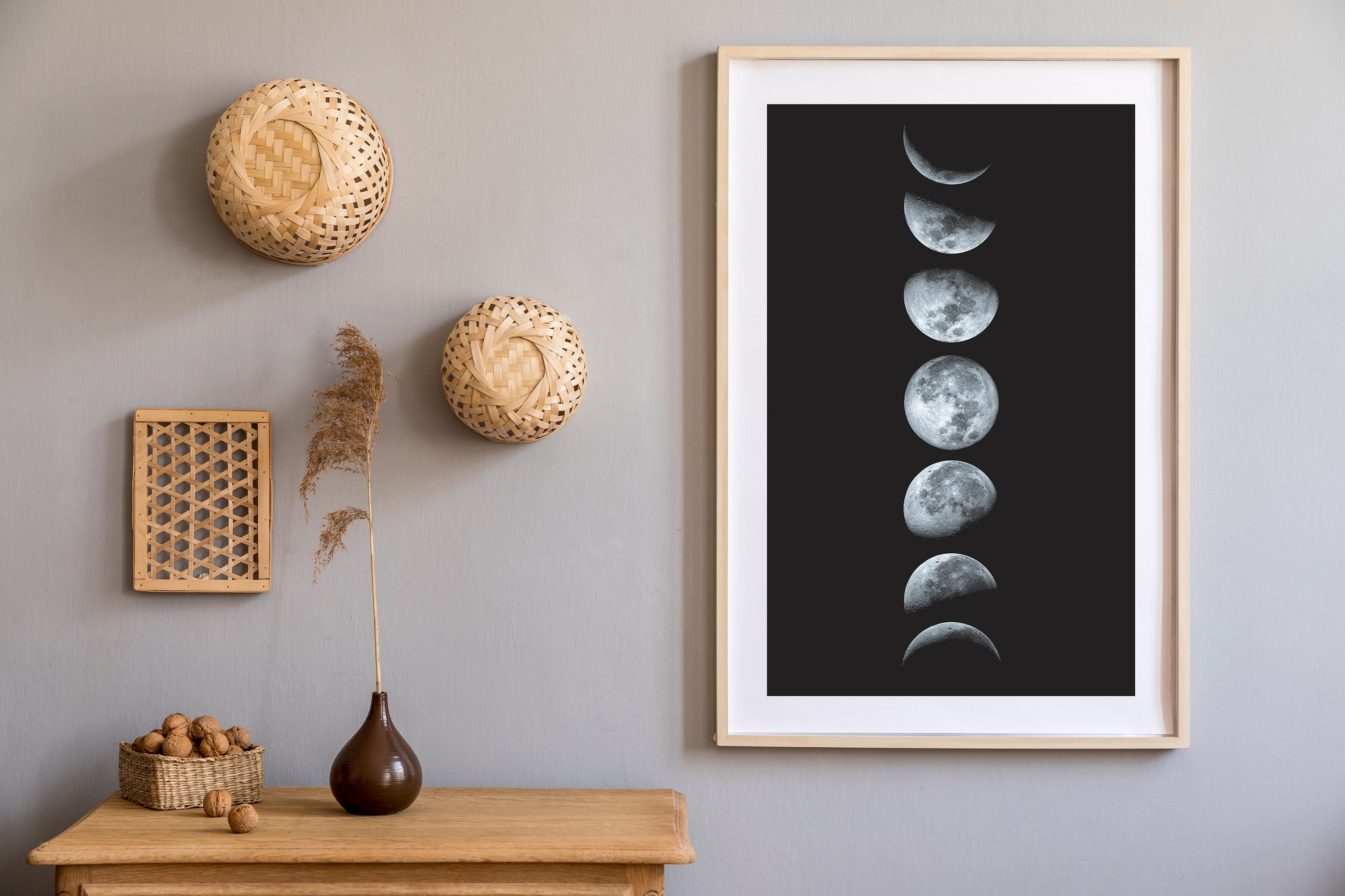Buy DIGITAL, Moon Print, Phases of the Moon, Moon Wall Art, Celestial ...