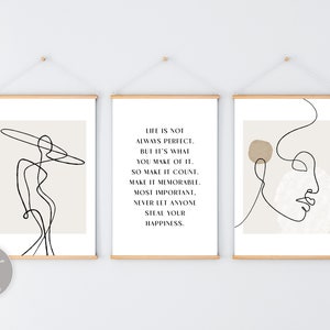 Above Bed Decor Set of 3 Prints, Women Bedroom Decor, Fashion Wall Art ...