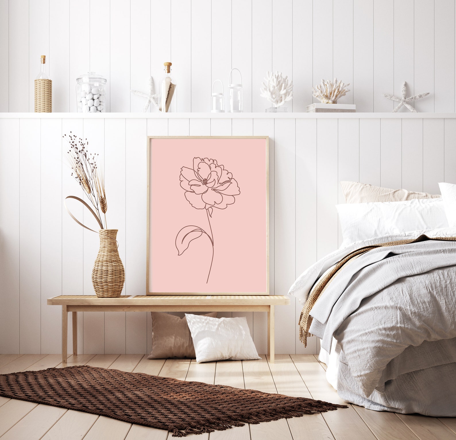 Pink Wall Decor Light Pink Wall Art Girly Wall Art Above Etsy