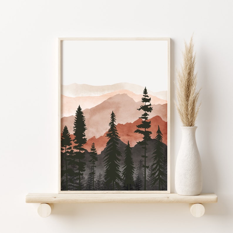 3 Piece Wall Art Mountain Wall Art Gallery Wall Set Etsy