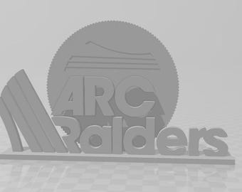 Arc Raiders 3D-logodisplay • Gamerbureaudecor • Staand logo cadeau