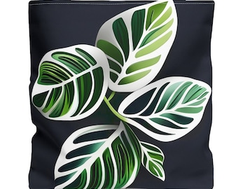 Monstera Tote Bag. Original art. Houseplant leaf design for variegated deliciosa albo adansonii obliqua swiss cheese aurea plant lovers.